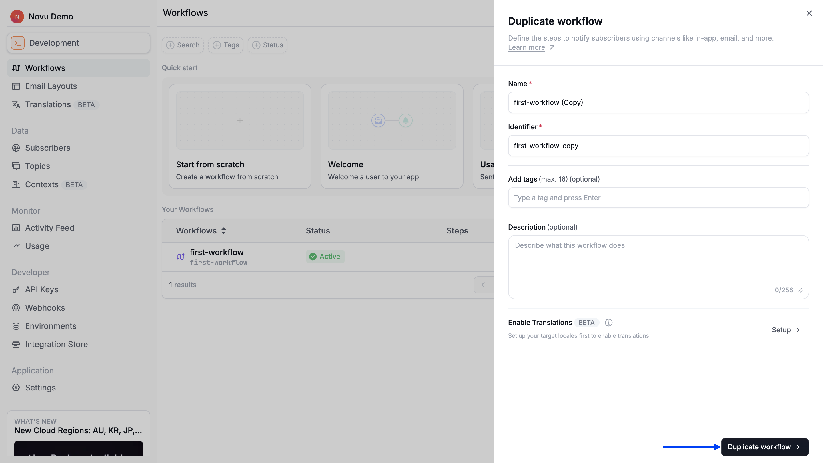 Duplicate workflow